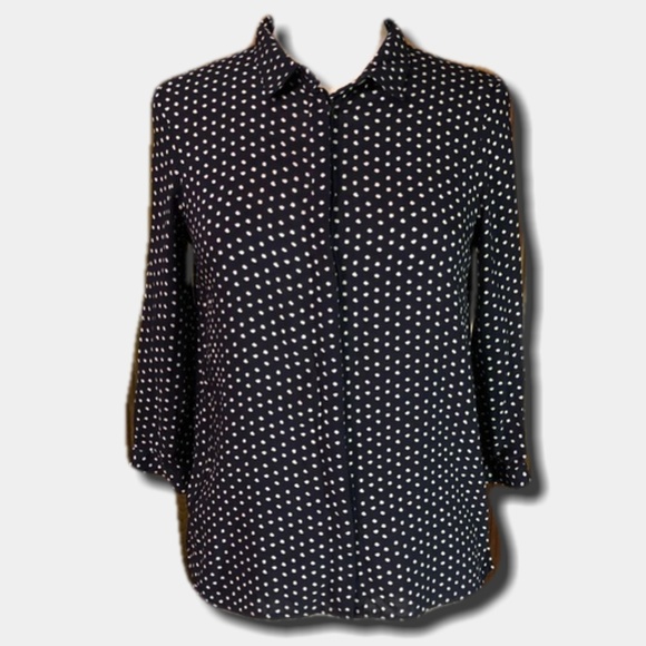 Zara Basic Polka Dot Blouse - Picture 1 of 6